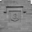 Stirling railway station. W facade, detail of Caledonian Railway inscribed plaque.