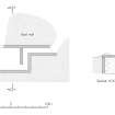 Rhobodach air raid shelter, plan and section.