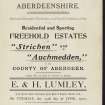 Estate Exchange London no.1474 Sale Brochure 1898
The Strichen and Auchmedden Estates of the late G.A. Baird esq.
Maps and text, with some photographic views of villages.