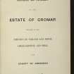 Estate Exchange Sale brochure. no. 1468. 
Titled: 'The Estate of Cromar Situate in the Parished of Tarland and Migvie Logie-Coldstone and Coull. Messrs Lindsay, Jamieson and Haldane.'