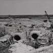 Image from photo album titled 'Longannet', Gen. Station No. 280, Chimney Sub Base viewed from C.W. Pump House. (Looking North-West). Nos. 3&4 C.W. Culverts North-East