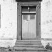 View of entrance doorway, south elevation, Ross Mains.