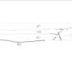 Archaeological evaluation, Scanned drawing of NW facing section at W end of Trench A, Part 2 of 2, Carghidown Castle