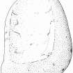 Archaeological excavation, Scanned image of possible stone lamp (SF 012), Grantown Road, R2, Forres