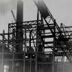 Image from untitled photo album, Boiler House Steelwork - top section being constructed
