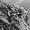 Aerial view of colliery, including pithead baths, from S in 1950s