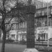 General view of Brassfounder's Pillar, Nicolson Square, Edinburgh.
