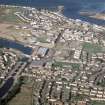 Aerial view of Muirtown Locks, Caledonian Canal and mouth of the River Ness, Inverness, looking N.