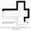 Publication drawing; plan of St Mary's Church, Cullingsburgh (after Dryden)