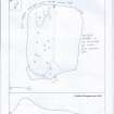 Scanned image of rock art panel sketch, Scotland's Rock Art Project, Dalreoich 4, Highland