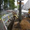 Watching brief photograph, Direction facing E, General view of trench, Yardheads and Cables Wynd, Leith