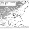 Publication drawing; distribution map of stone settings in eastern Scotland