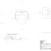 HES survey drawing: plans and section of WWII Gun House and underground magazine