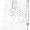 Ink drawing of Craigmyle Pictish symbol stone