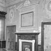 Interior view of Chatelherault showing first floor room in West pavilion with plasterwork and fireplace.
