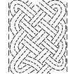 Scanned ink drawing: Kirriemuir 13 cross slab fragment, conjectural reconstruction of interlace