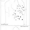 Scanned image of rock art panel sketch, Scotland's Rock Art Project, Thorax 1, Aberdeenshire