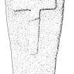 Ink drawing of Balquhidder no. 2 slab with carved cross