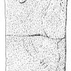 Ink drawing of Balquhidder no. 6 slab with single incised cross