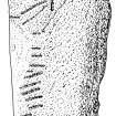 Ink drawing of Balquhidder no. 9 slab (now sill in church window) with incised cross