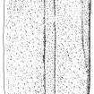 Scanned ink drawing of Cladh Bhranno recumbent cross slab