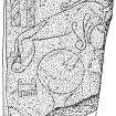 Scanned ink drawing of Collace Pictish symbol stone