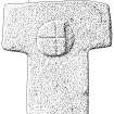 Scanned ink drawing of Dull sanctuary cross, now located at Weem Old Parish Kirk.  