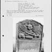 Photographs and research notes relating to graveyard monuments in Kirkmaiden Churchyard, Wigtownshire. 
