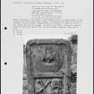 Photographs and research notes relating to graveyard monuments in Leswalt Churchyard, Wigtownshire. 
