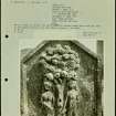 Photographs and research notes relating to graveyard monuments in Biggar Churchyard, Lanarkshire. 
