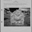 Photographs and research notes relating to graveyard monuments in Dalserf Churchyard, Lanarkshire. 
