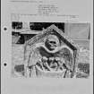 Photographs and research notes relating to graveyard monuments in Roberton Churchyard, Lanarkshire. 
