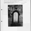 Photographs and research notes relating to graveyard monuments in Kilmichael Churchyard, Argyllshire and Bute. 
