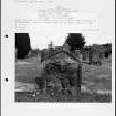 Photographs and research notes relating to graveyard monuments in Earlston Churchyard, Berwickshire.
