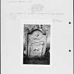Photographs and research notes relating to graveyard monuments in Edrom Churchyard, Berwickshire.
