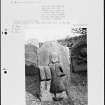 Photographs and research notes relating to graveyard monuments in Hutton Churchyard, Berwickshire.