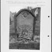 Photographs and research notes relating to graveyard monuments in Lauder Churchyard, Berwickshire.