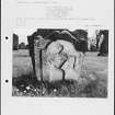 Photographs and research notes relating to graveyard monuments in Whitsome Churchyard, Berwickshire.