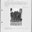 Photographs and research notes relating to graveyard monuments in Alva Old Churchyard, Clackmannanshire. 
