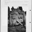 Photographs and research notes relating to graveyard monuments in Dollar Churchyard, Clackmannanshire. 

