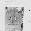 Photographs and research notes relating to graveyard monuments in Kinross Kirkgait, Kinrossshire. 
