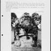 Photographs and research notes relating to graveyard monuments in Aberlady Churchyard, East Lothian. 

