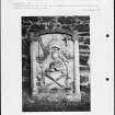 Photographs and research notes relating to graveyard monuments in Gladsmuir Churchyard, East Lothian. 
