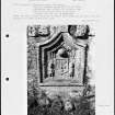 Photographs and research notes relating to graveyard monuments in Humbie Churchyard, East Lothian. 
