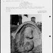 Photographs and research notes relating to graveyard monuments in Longnewton Churchyard, Roxburghshire. 
