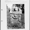 Photographs and research notes relating to graveyard monuments in Bowden Churchyard, Roxburghshire. 
