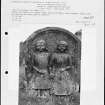 Photographs and research notes relating to graveyard monuments in Castleton Old Churchyard, Roxburghshire. 
