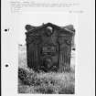 Photographs and research notes relating to graveyard monuments in Linton Churchyard, Roxburghshire. 
