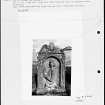 Photographs and research notes relating to graveyard monuments in Maxton Churchyard, Roxburghshire. 
