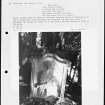 Photographs and research notes relating to graveyard monuments in Minto Churchyard, Roxburghshire. 
